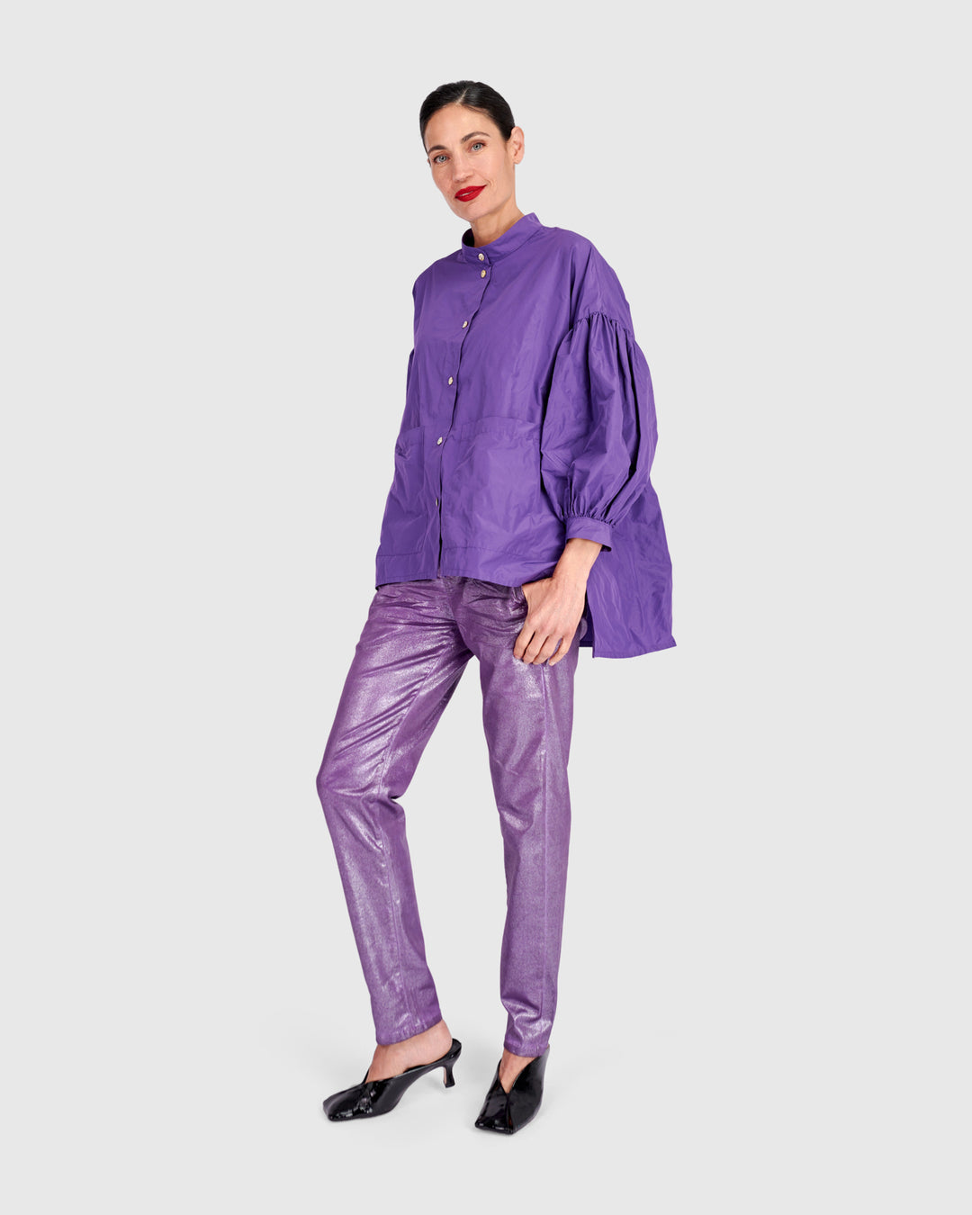 Shimmer Iconic Stretch Jeans, Amethyst