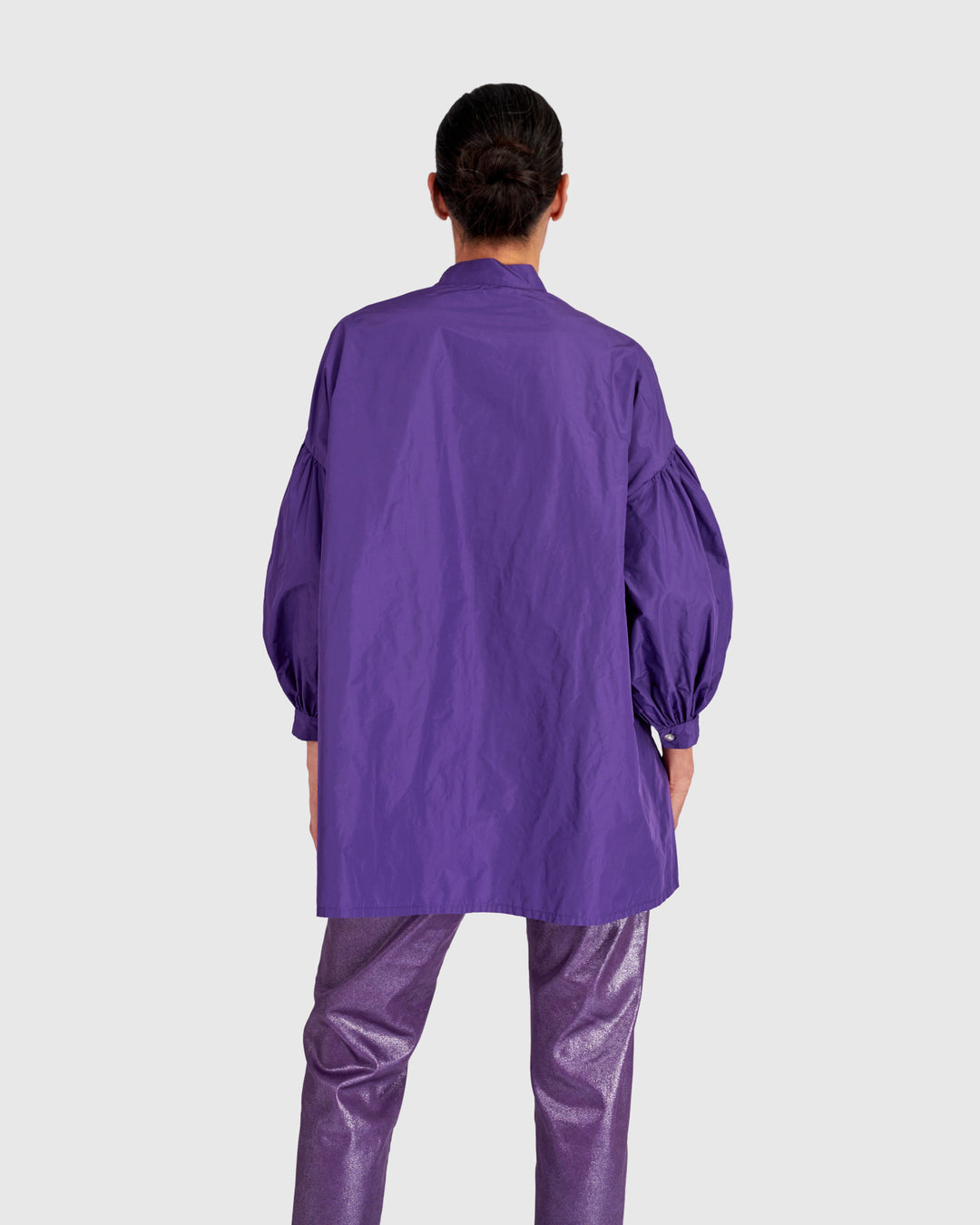 Essential Taffeta Puff Shirt, Amethyst