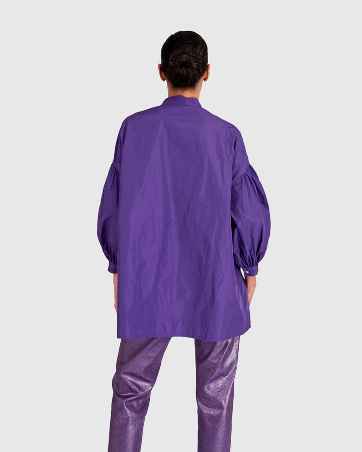 Essential Taffeta Puff Shirt, Amethyst