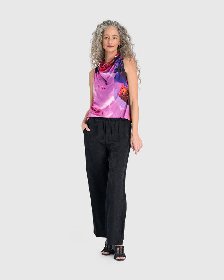 Sabi Straight Pants, Black Jacquard