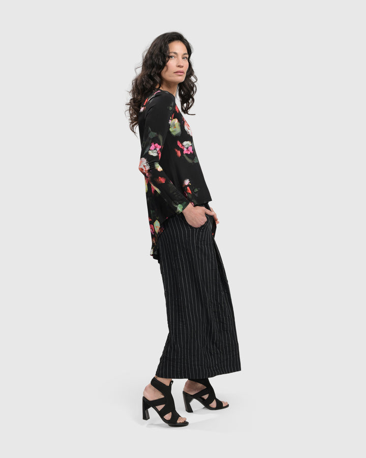DRINKS-ON-ME ASYMMETRICAL TOP, FLORAL