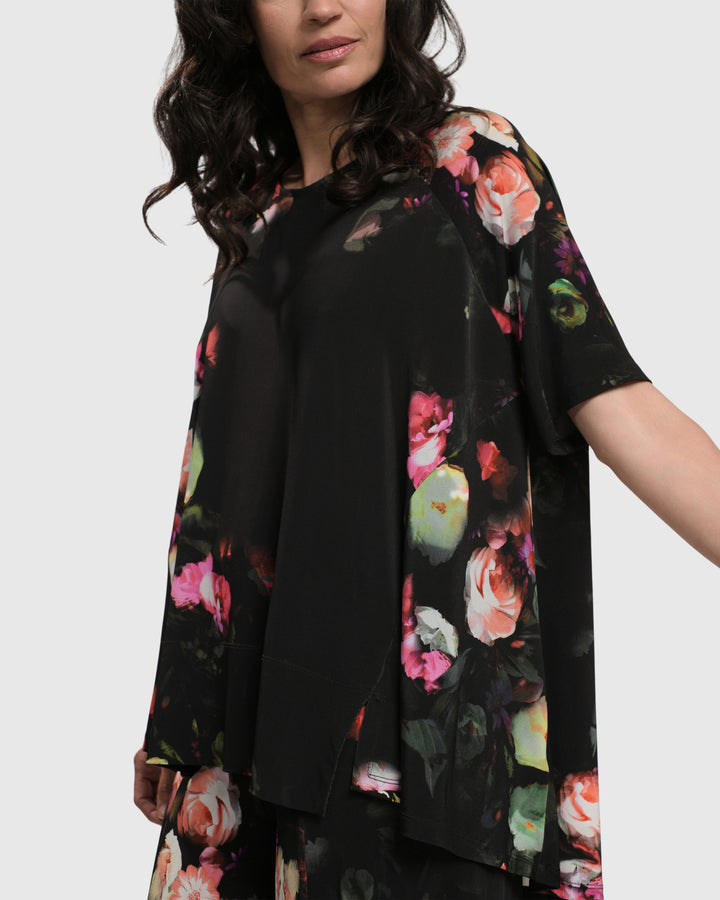 DRINKS-ON-ME TRAPEZE TOP, FLORAL