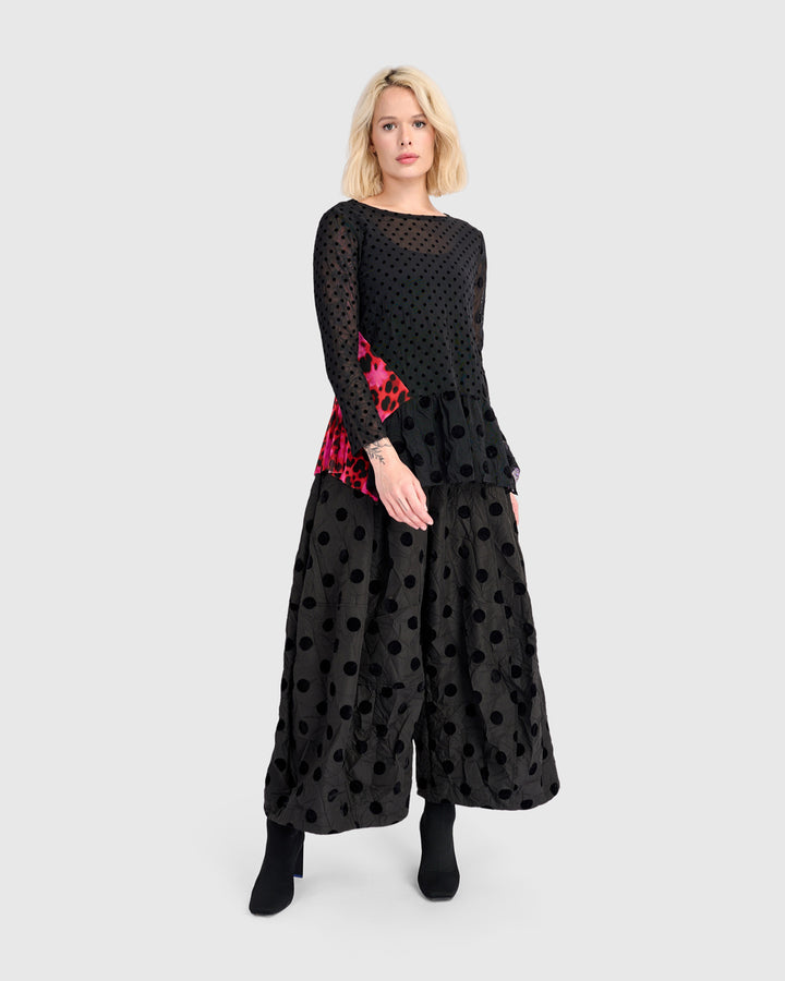 Amour Flounce Top, Black Mix