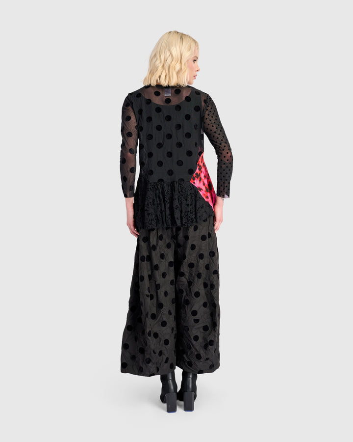 Amour Flounce Top, Black Mix