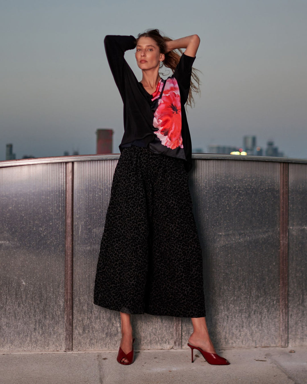 Minou Wide Leg Pants, Black