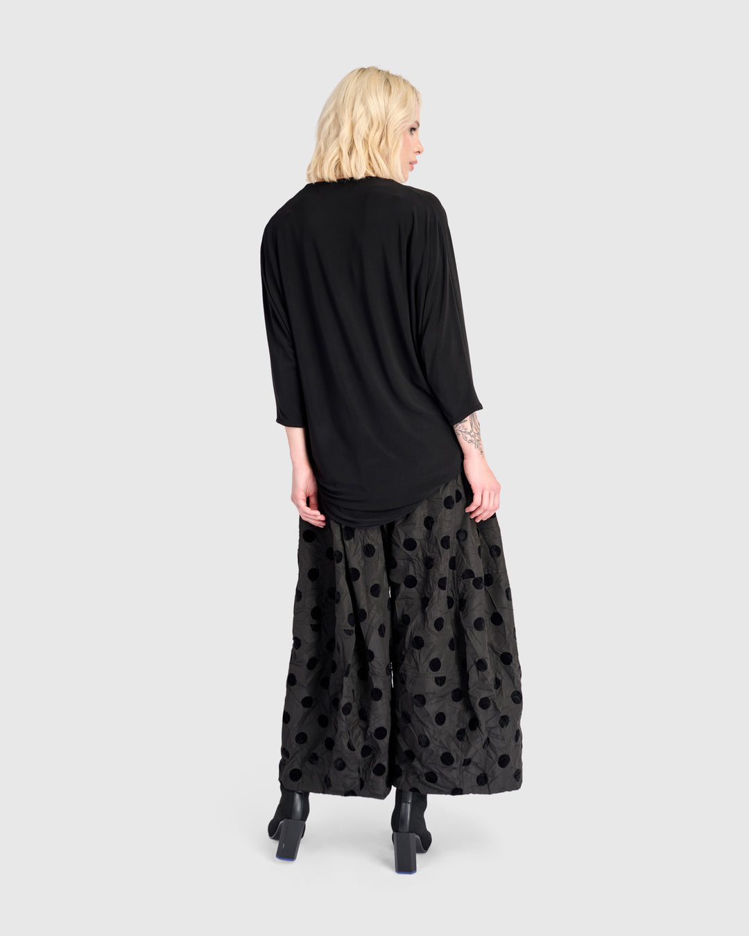 Perle Draped Top, Black/Pink