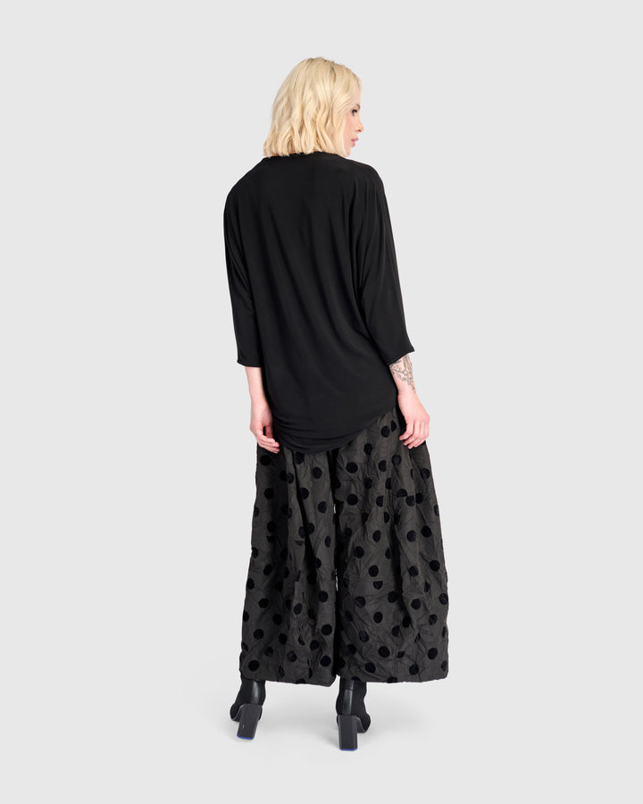 Perle Draped Top, Black/Pink