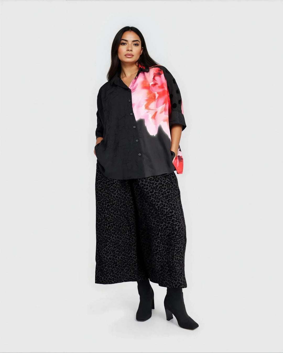 Minou Wide Leg Pants, Black