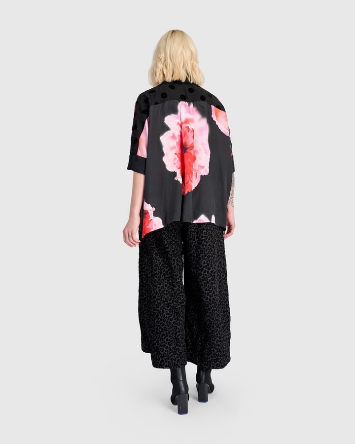 Mystere Camp Shirt, Black/Pink