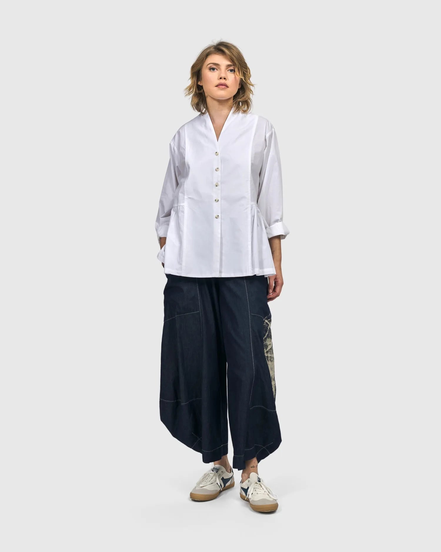 Addison Peplum Blouse, White – Alembika U.S.