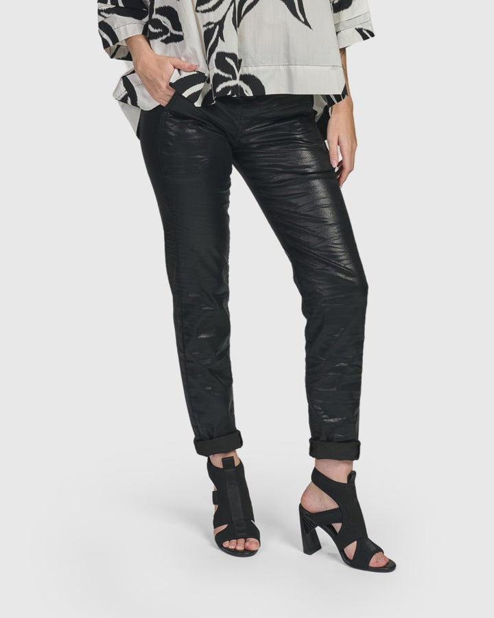 Iconic Stretch Jeans, Metallic Black