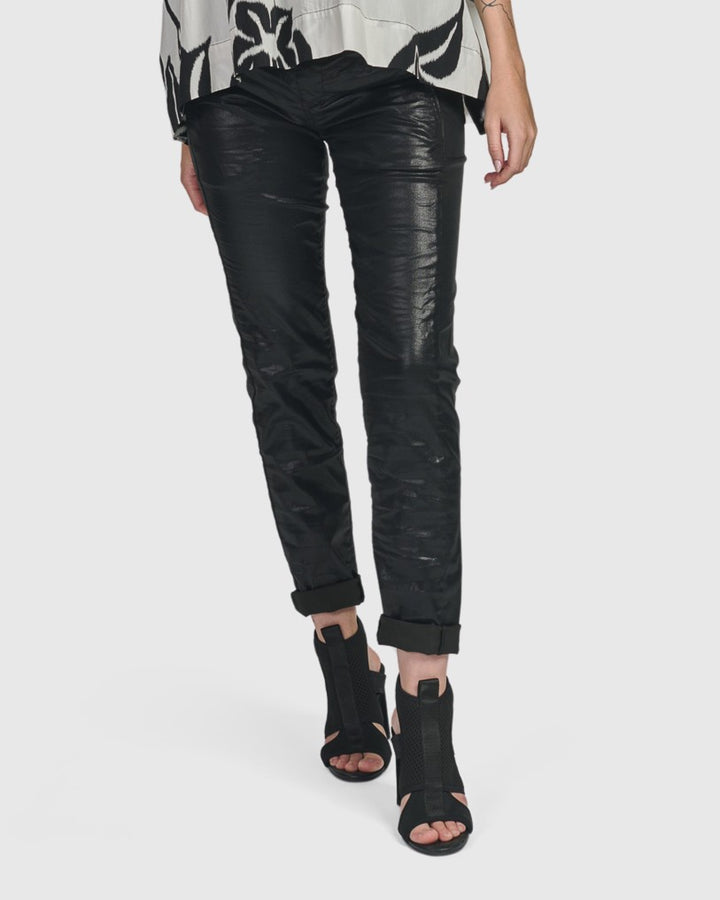 Iconic Stretch Jeans, Metallic Black