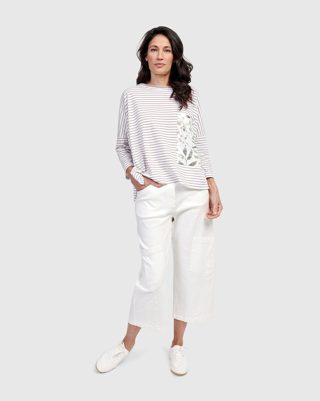 Sailboat Boxy Tee, Stripes