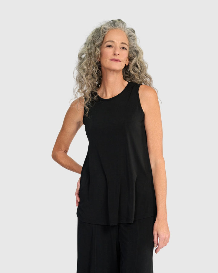Essential Slinky Sleeveless Top, Black
