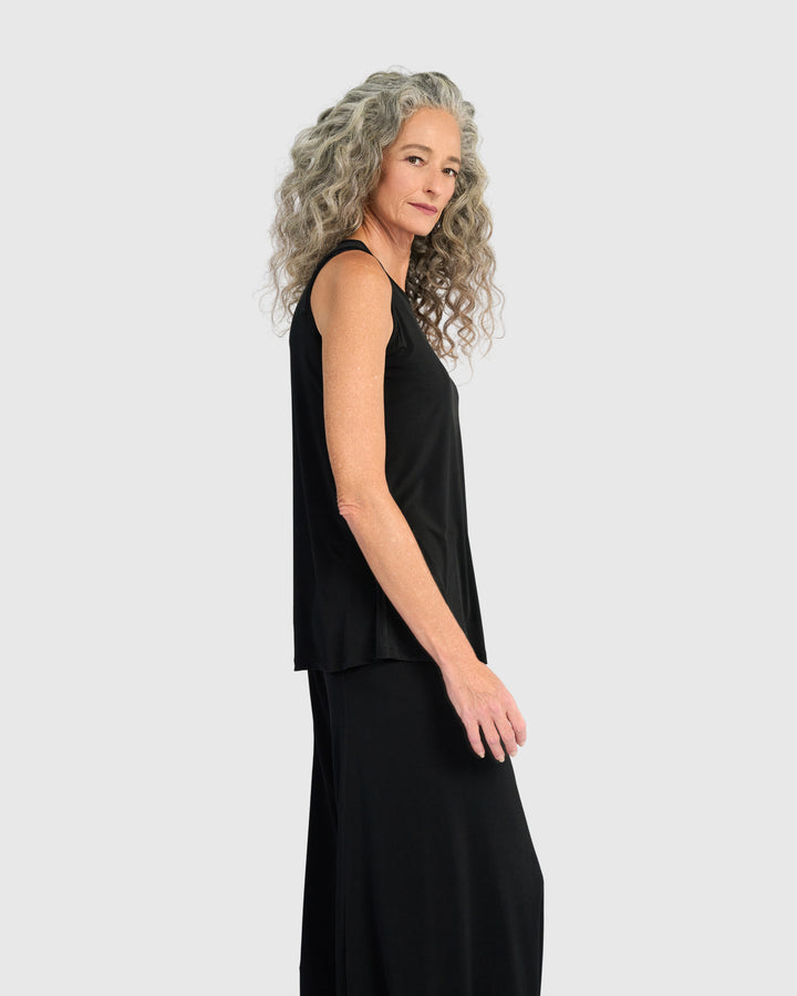 Essential Slinky Sleeveless Top, Black