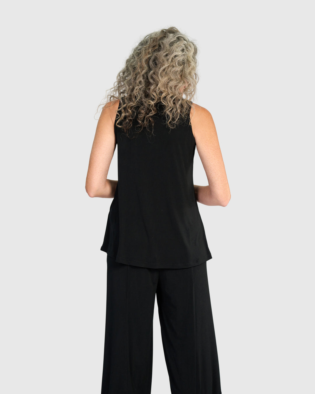 Essential Slinky Sleeveless Top, Black
