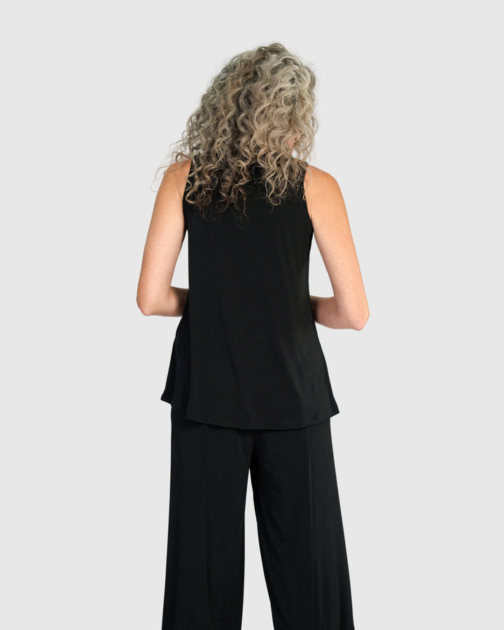 Essential Slinky Sleeveless Top, Black