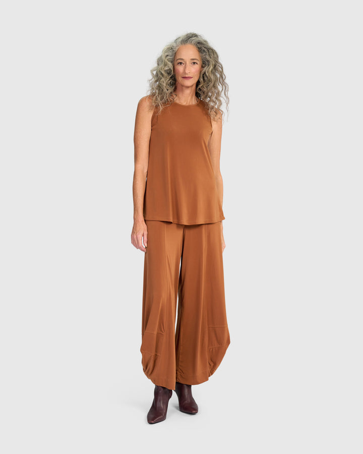 Essential Slinky Sleeveless Top, Caramel