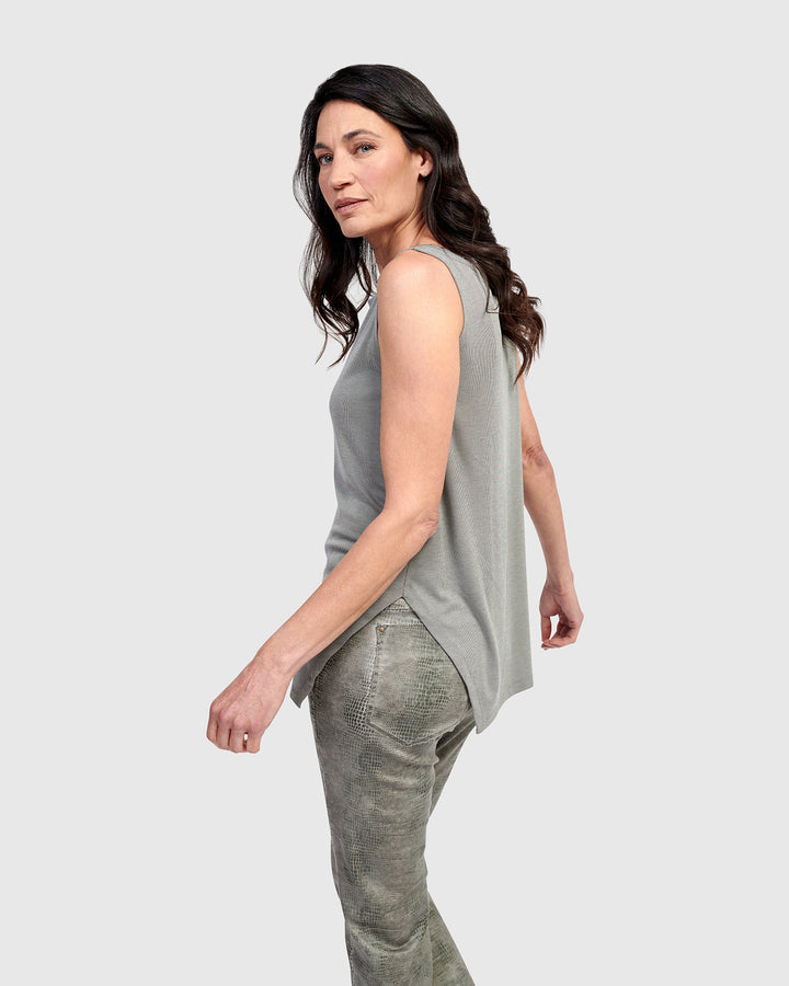 Essential Cutaway Tank Top, Saladine