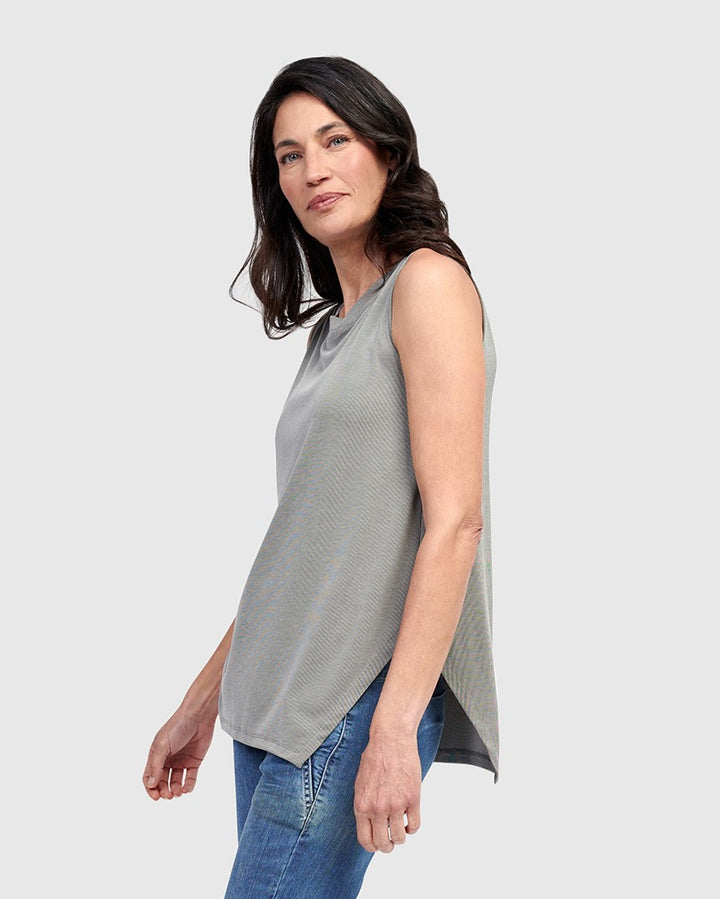 Essential Cutaway Tank Top, Saladine