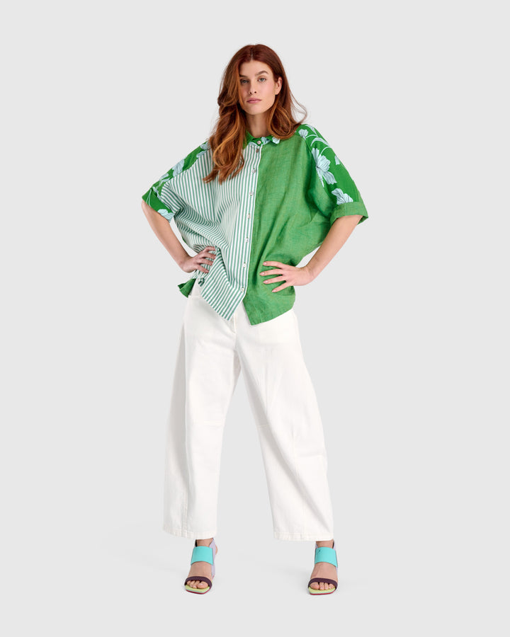 Go-To Barrel Pants, White