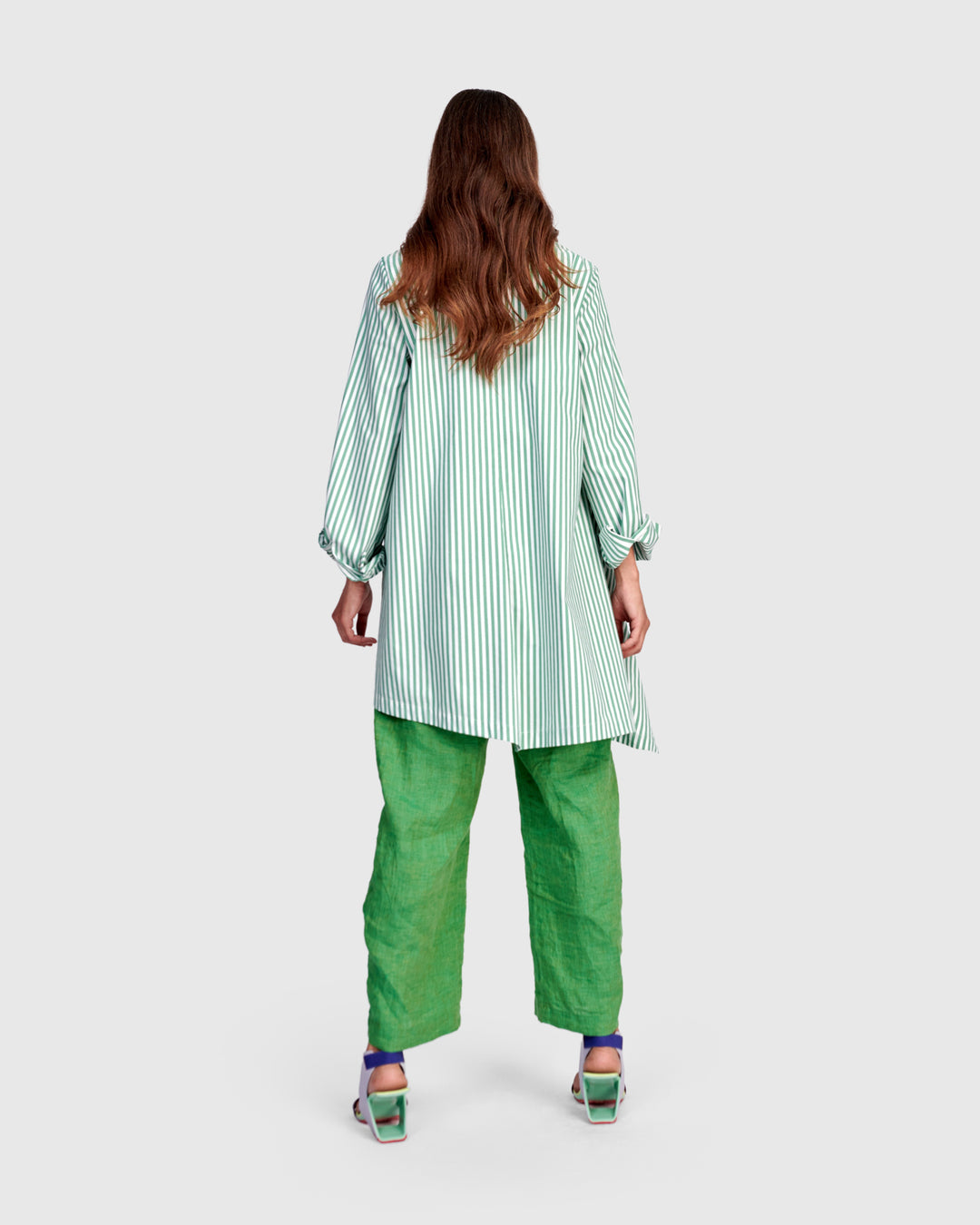 Julep Tunic Shirt, Green/White Stripe