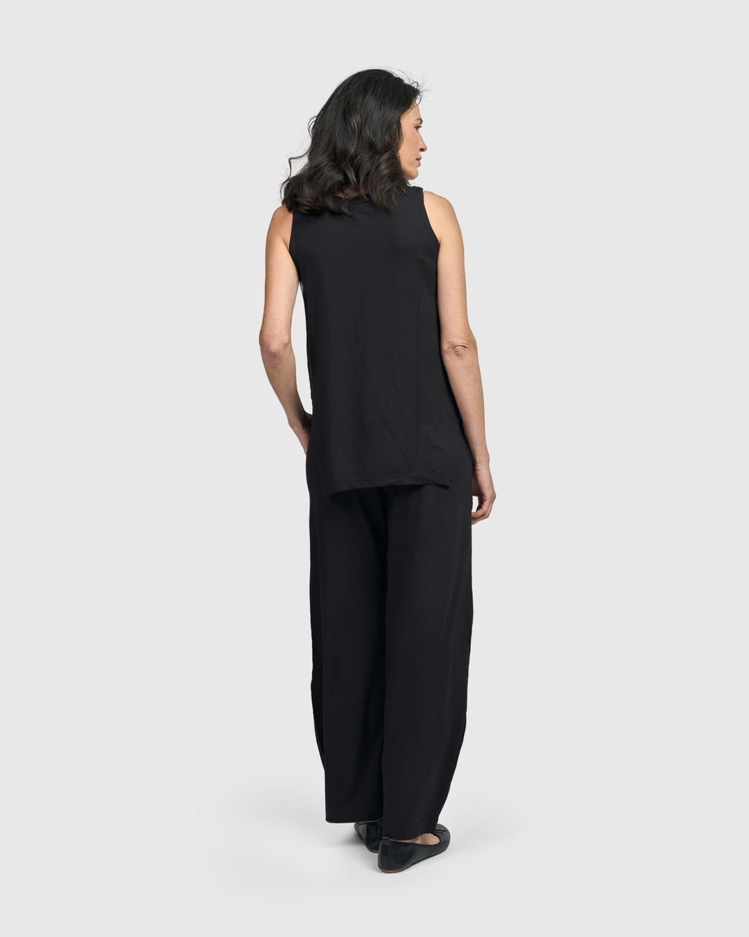 Essential Cutaway Tank Top, Black