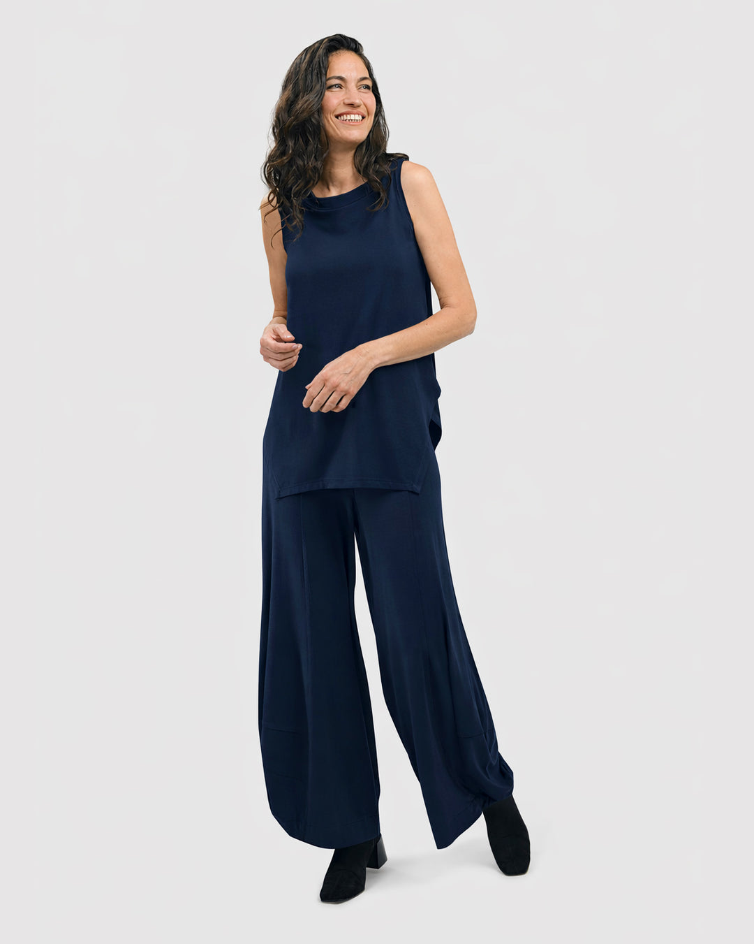 Essential Cutaway Tank Top, Navy