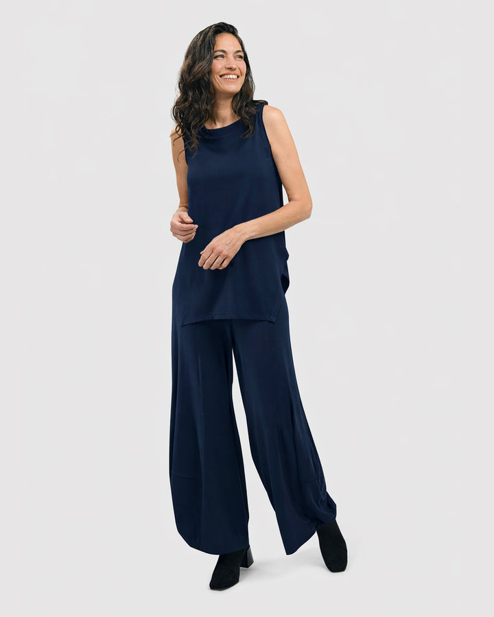 Essential Cutaway Tank Top, Navy