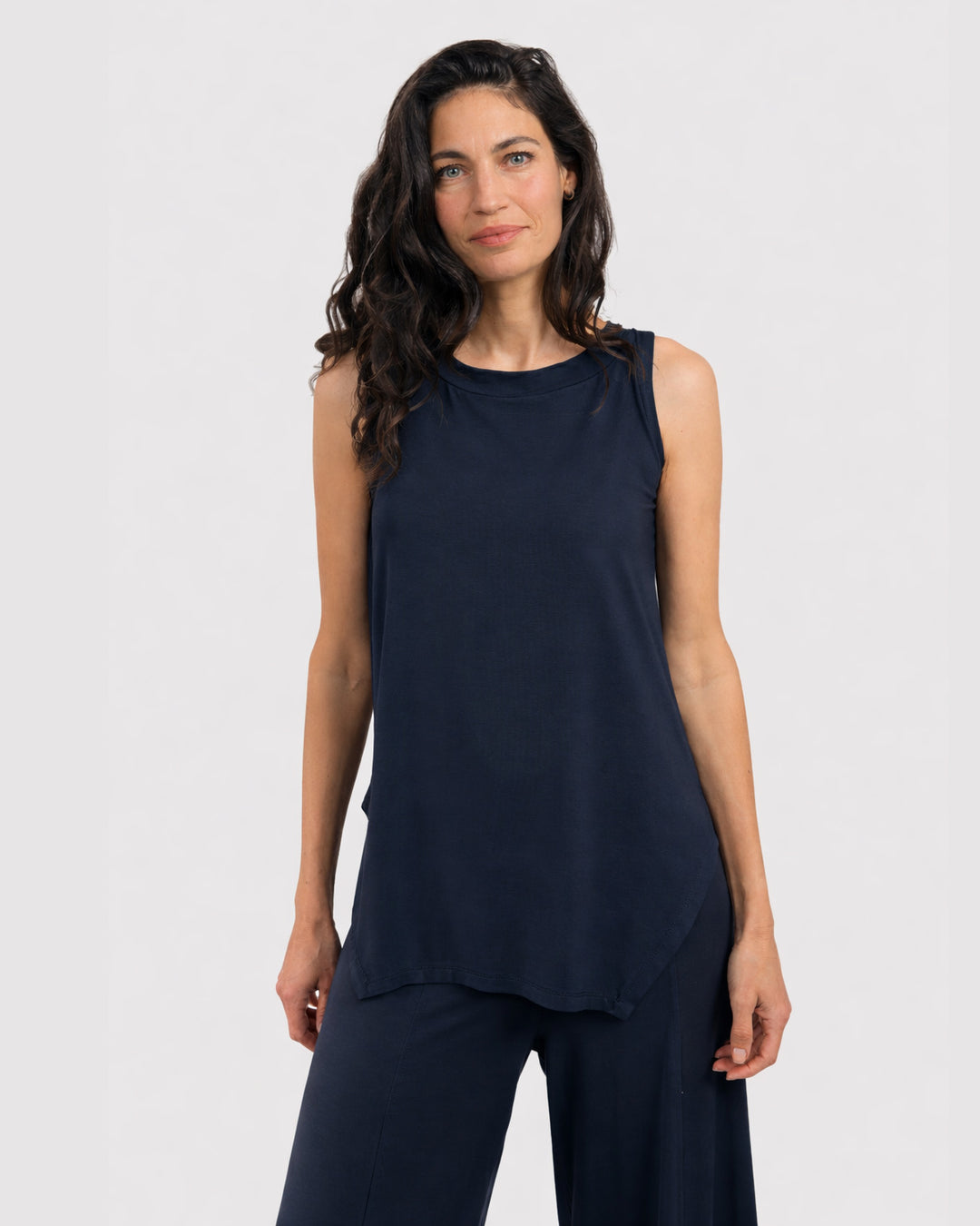 Essential Cutaway Tank Top, Navy