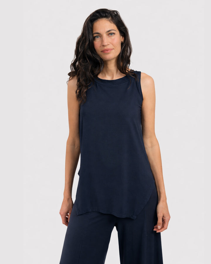 Essential Cutaway Tank Top, Navy