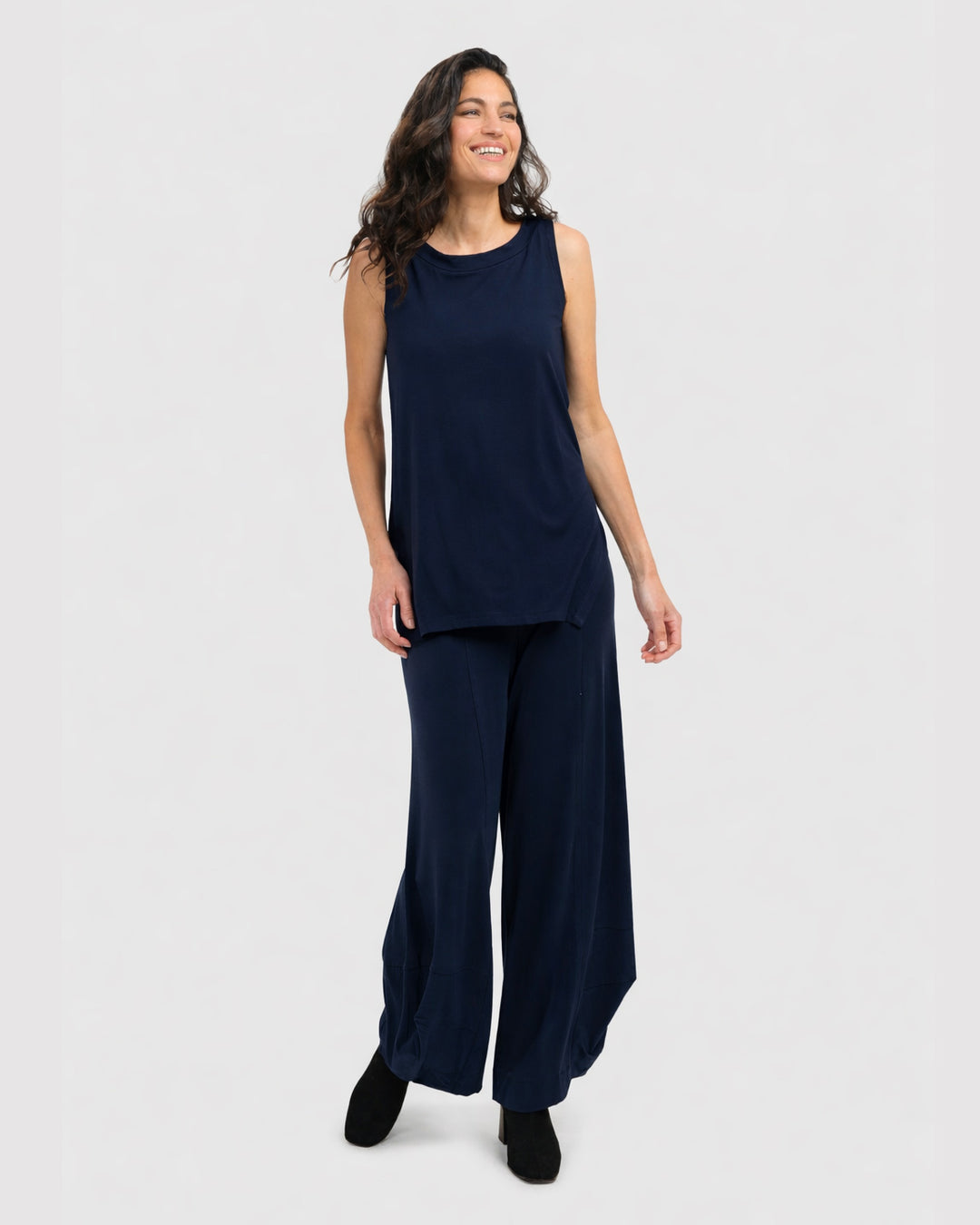 Essential Cutaway Tank Top, Navy