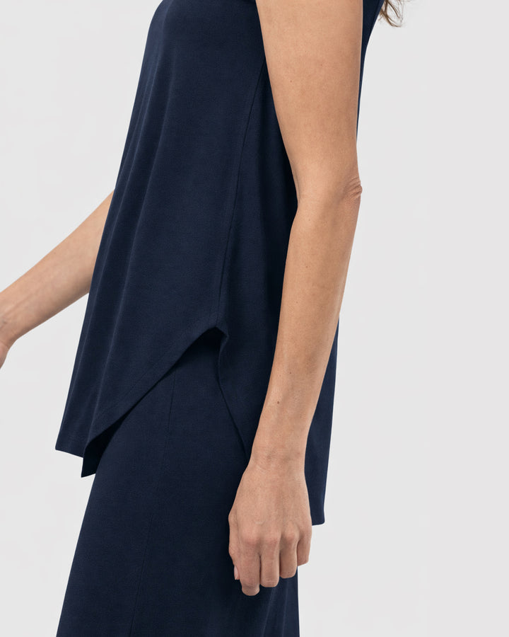 Essential Cutaway Tank Top, Navy