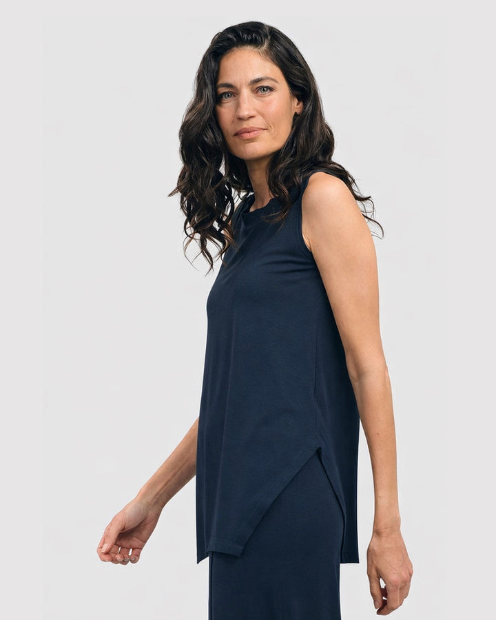 Essential Cutaway Tank Top, Navy