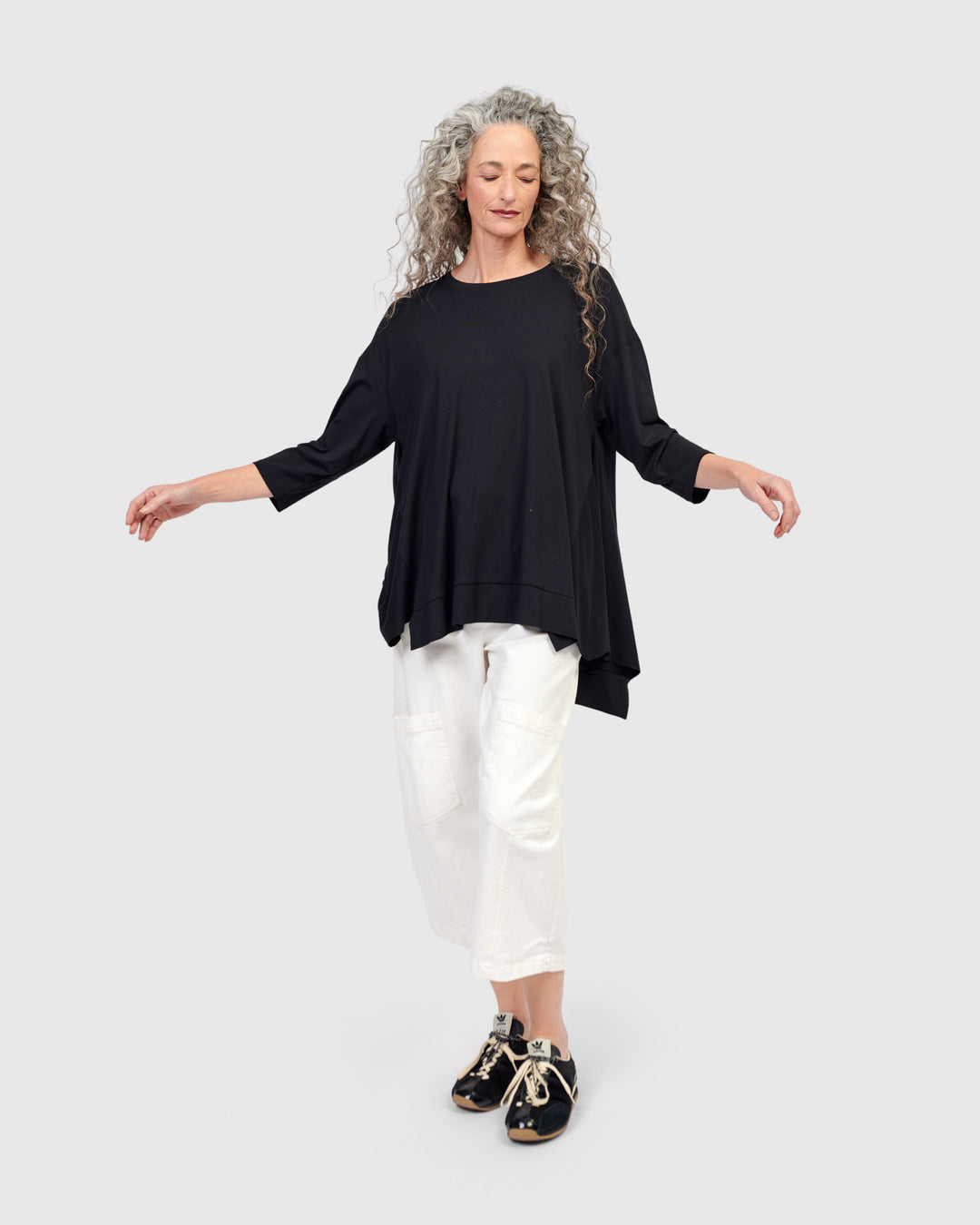 Essential Oversized Trapeze Top, Black