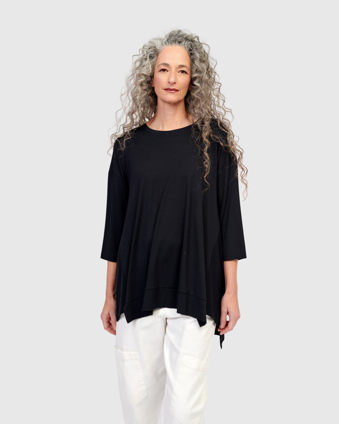 Essential Oversized Trapeze Top, Black