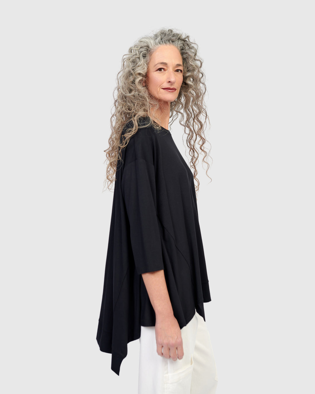 Essential Oversized Trapeze Top, Black