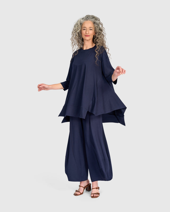 Essential Oversized Trapeze Top, Navy