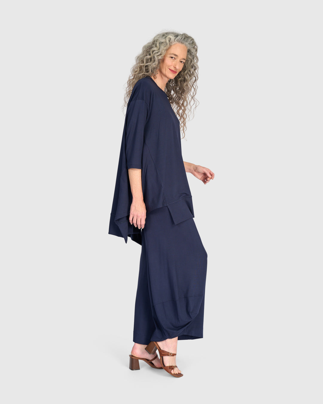 Essential Oversized Trapeze Top, Navy