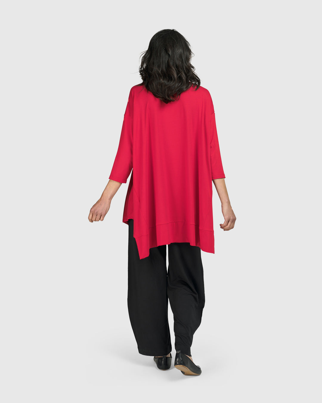 Essential Oversized Trapeze Top, Red Rose