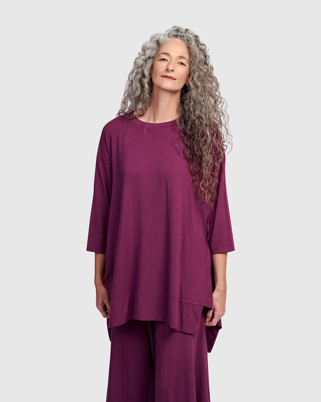 Essential Oversized Trapeze Top, Sangria