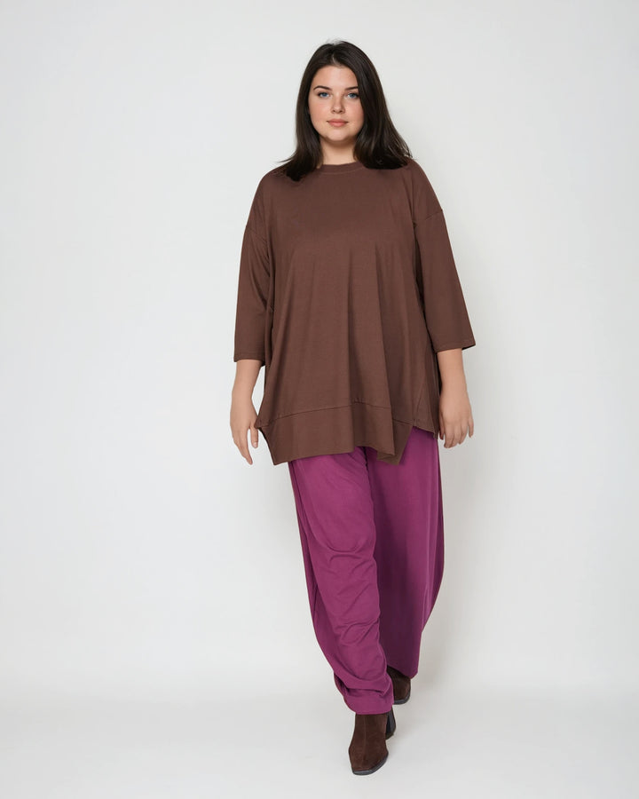 Essential Oversized Trapeze Top, Umber