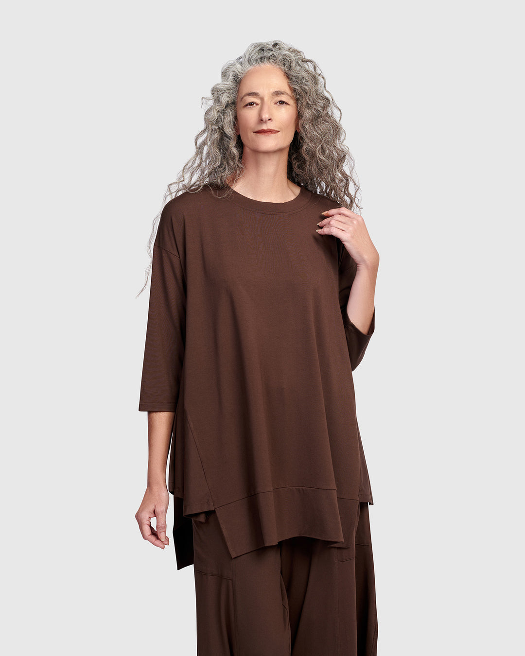 Essential Oversized Trapeze Top, Umber