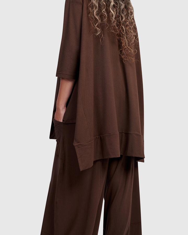 Essential Oversized Trapeze Top, Umber