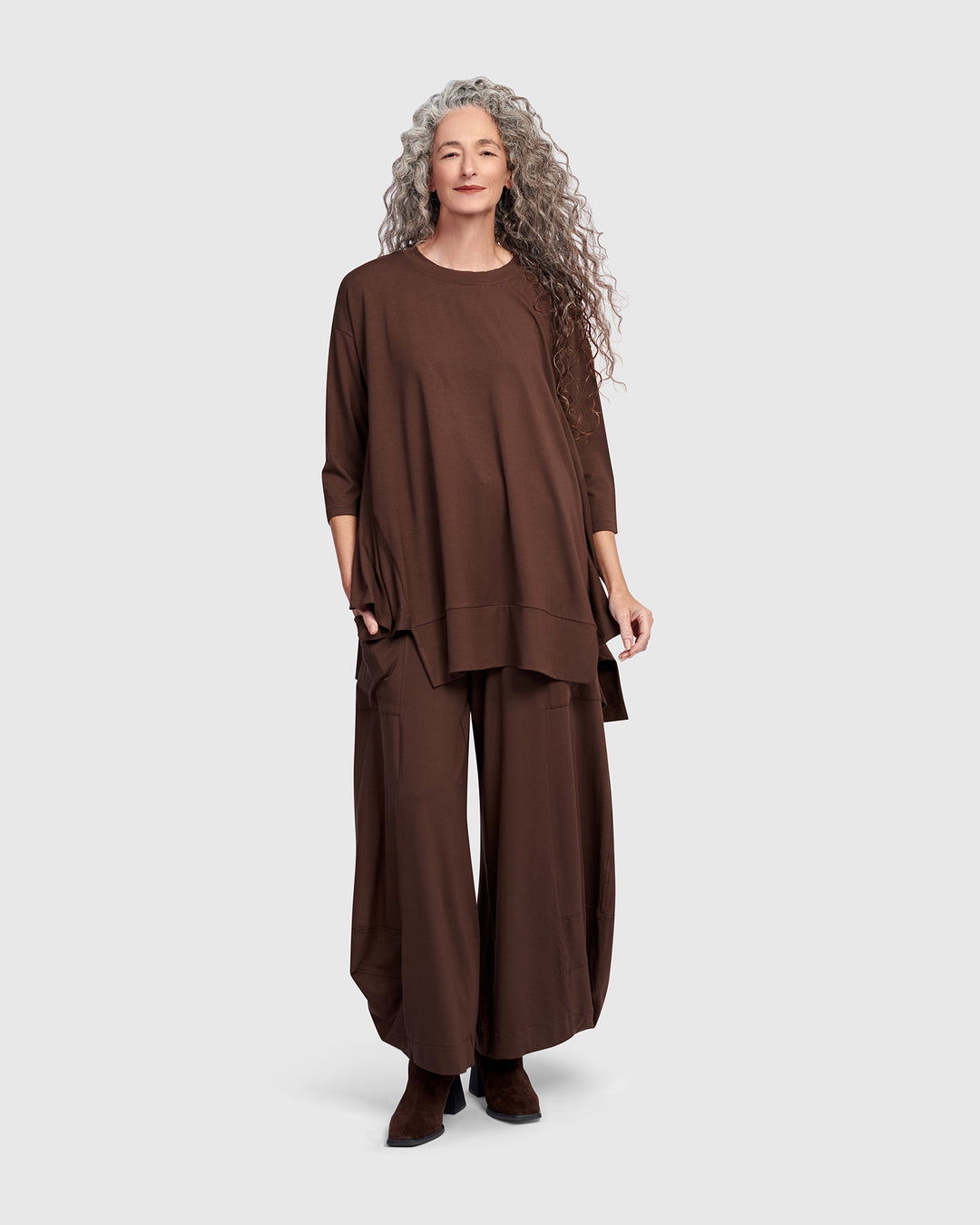 Essential Oversized Trapeze Top, Umber