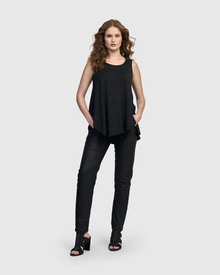 Essential Point Hem Tank Top, Black