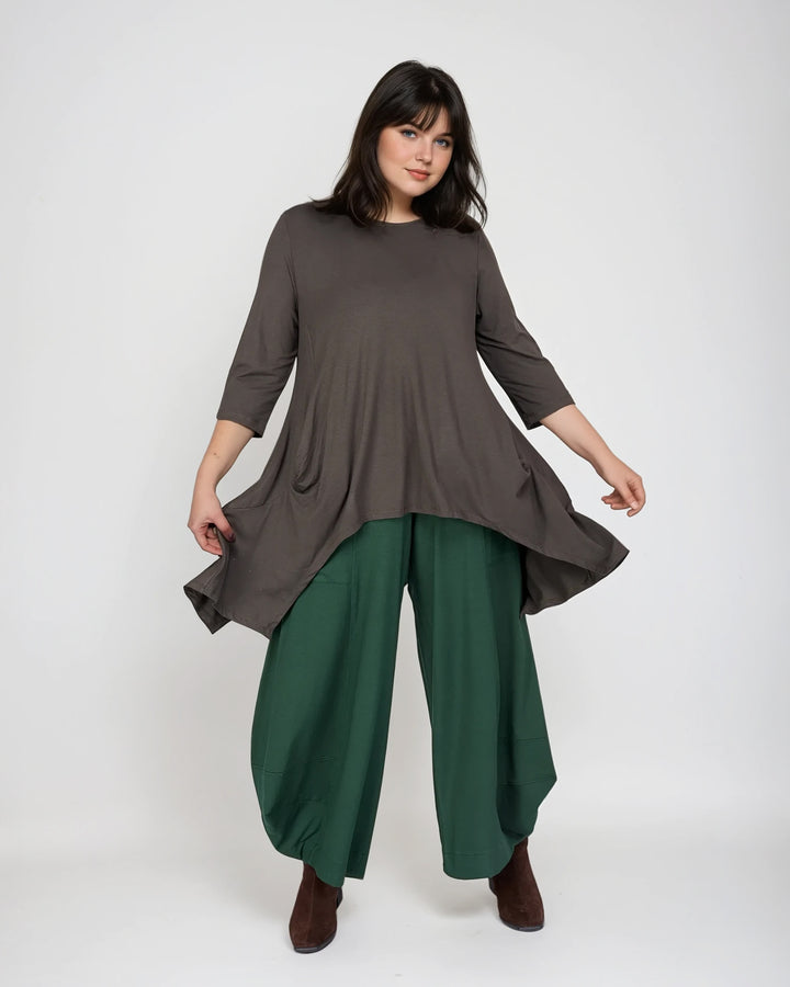 Essential Cutout Tunic Top, Khaki