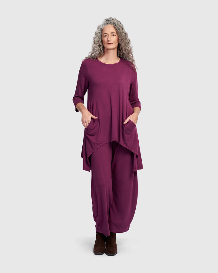 Essential Cutout Tunic Top, Sangria