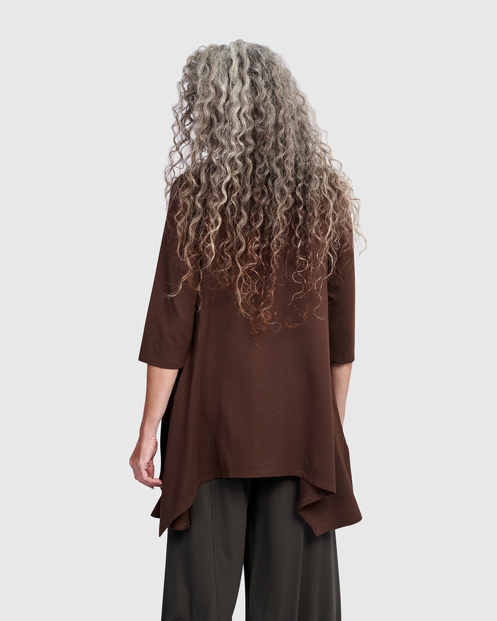 Essential Cutout Tunic Top, Umber