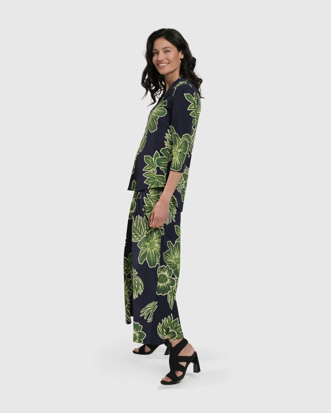 FRESH GREENS PALAZZO PANTS, ROYAL